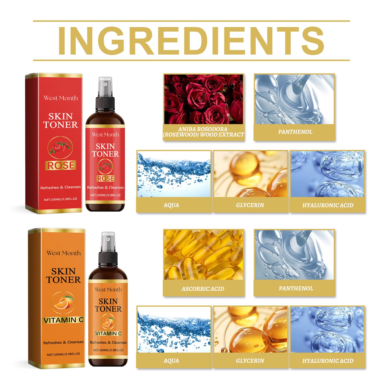 West&Month Toner Spray Hydrates And Moisturizes And Brightens Skin