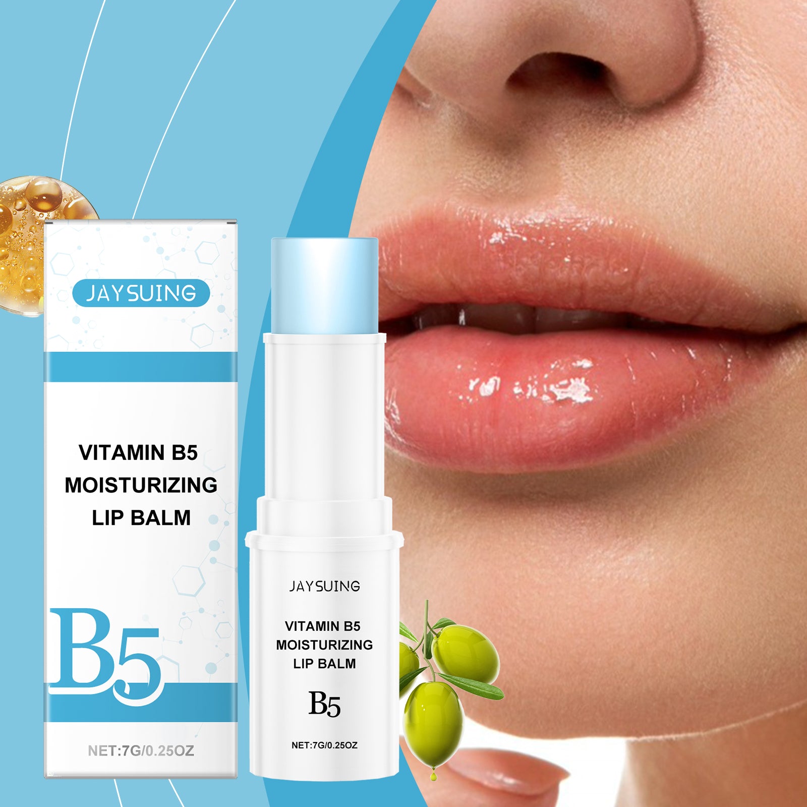 Jaysuing Vitamin B5 Moisturizing Lip Balm, Hydrates And Moisturizes Lips And Skin Against Dry And Cracked Lip Balm