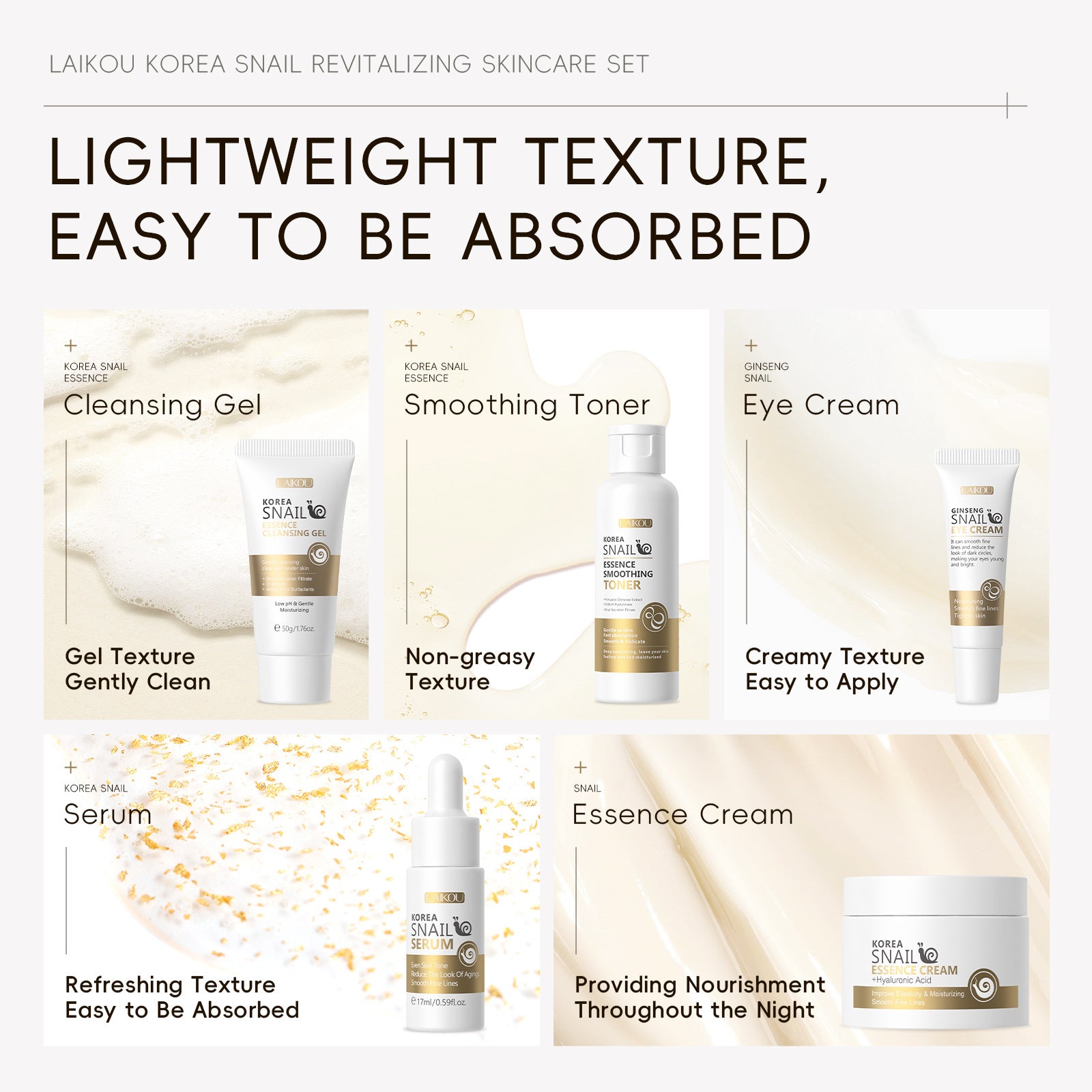 Snail Skin Care Five-piece Set Face