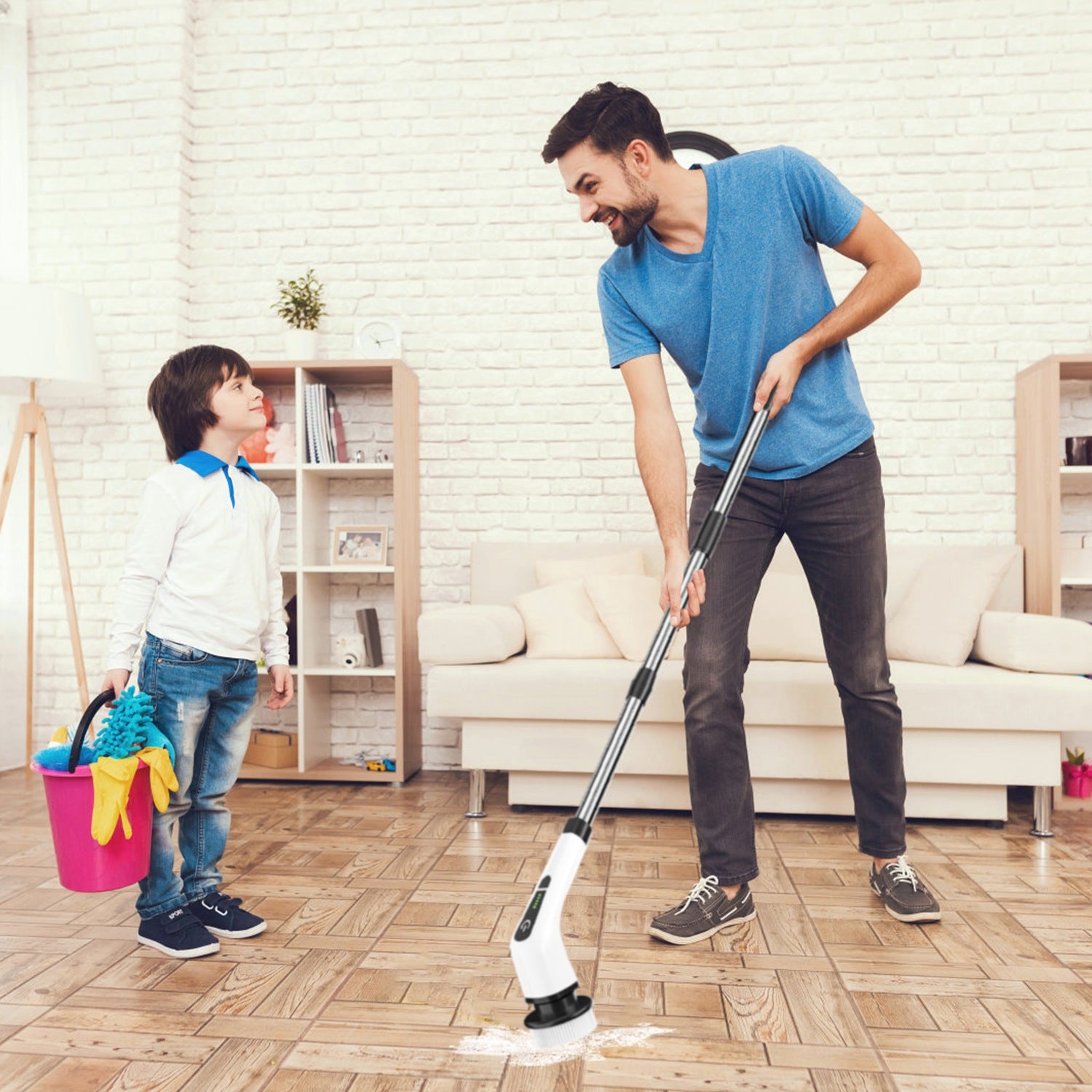 Cordless Electric Spin Scrubber – Powerful Bathroom & Tile Cleaning Brush with 8 Heads