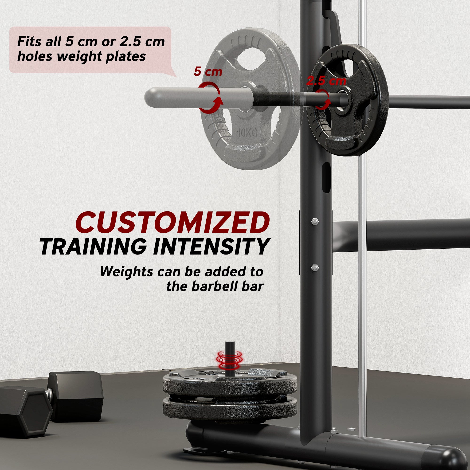 Squat Rack with Pull Up Bar and Barbell Bar Adjustable Bench Press Multi-Function Weight Lifting Half Rack Black
