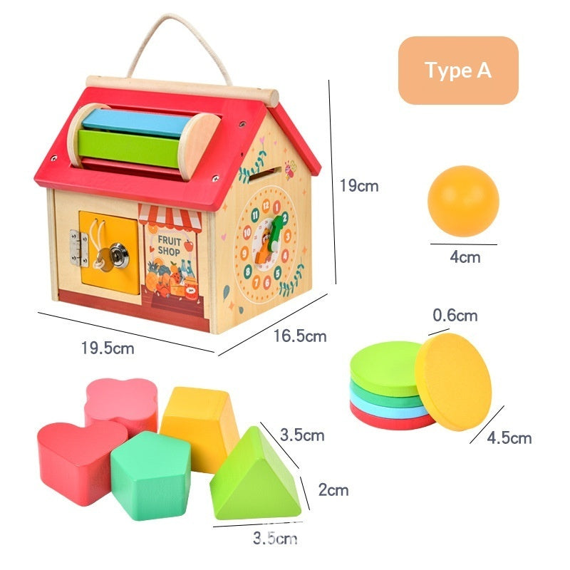 Wooden Montessori Busy Board Nut Toolbox Educational Toy For Kids