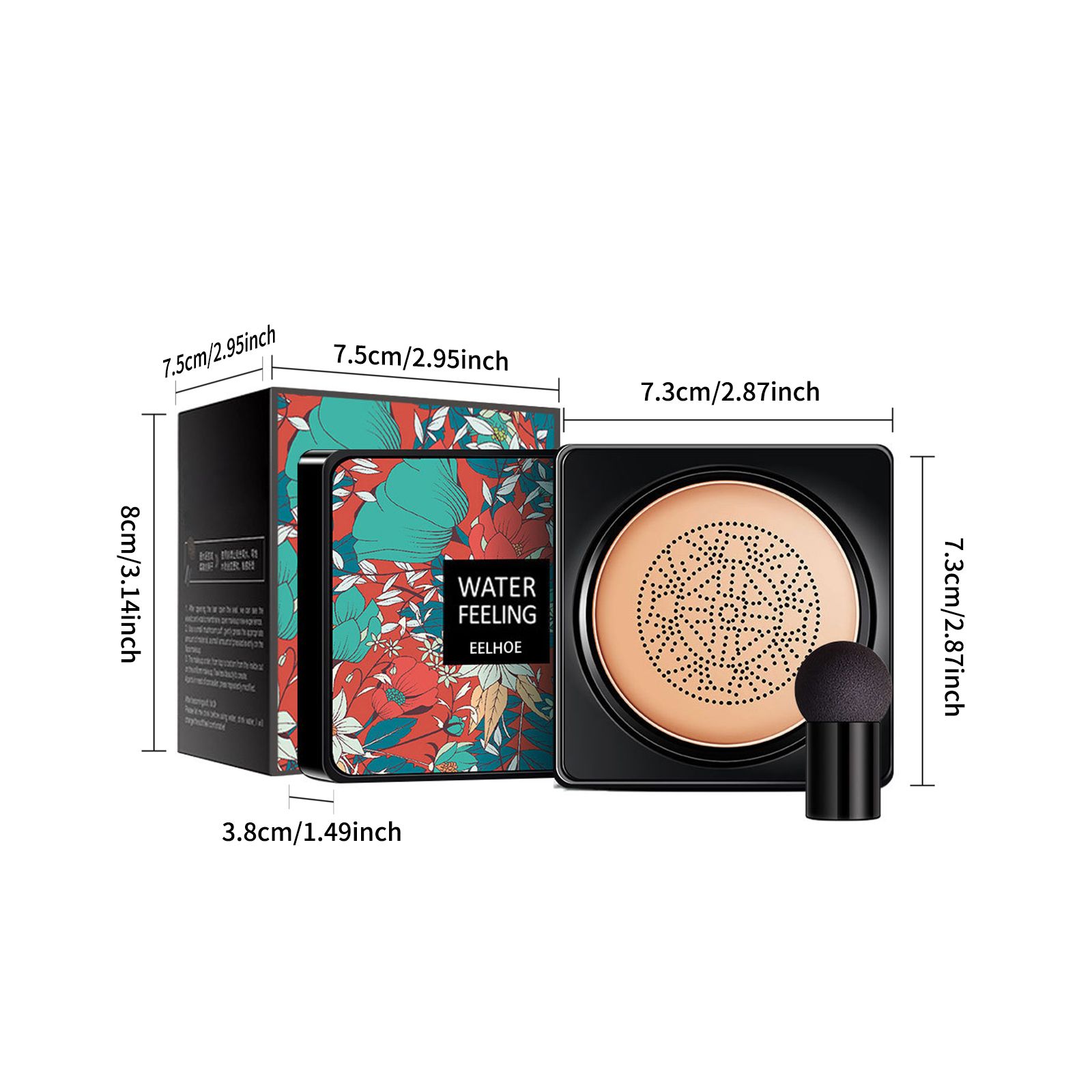EELHOE Flawless Air Cushion BB Cream Mushroom Air Cushion Covers Blemishes, Waterproof, Sweat Proof And Non Shedding Makeup Pad BB Cream