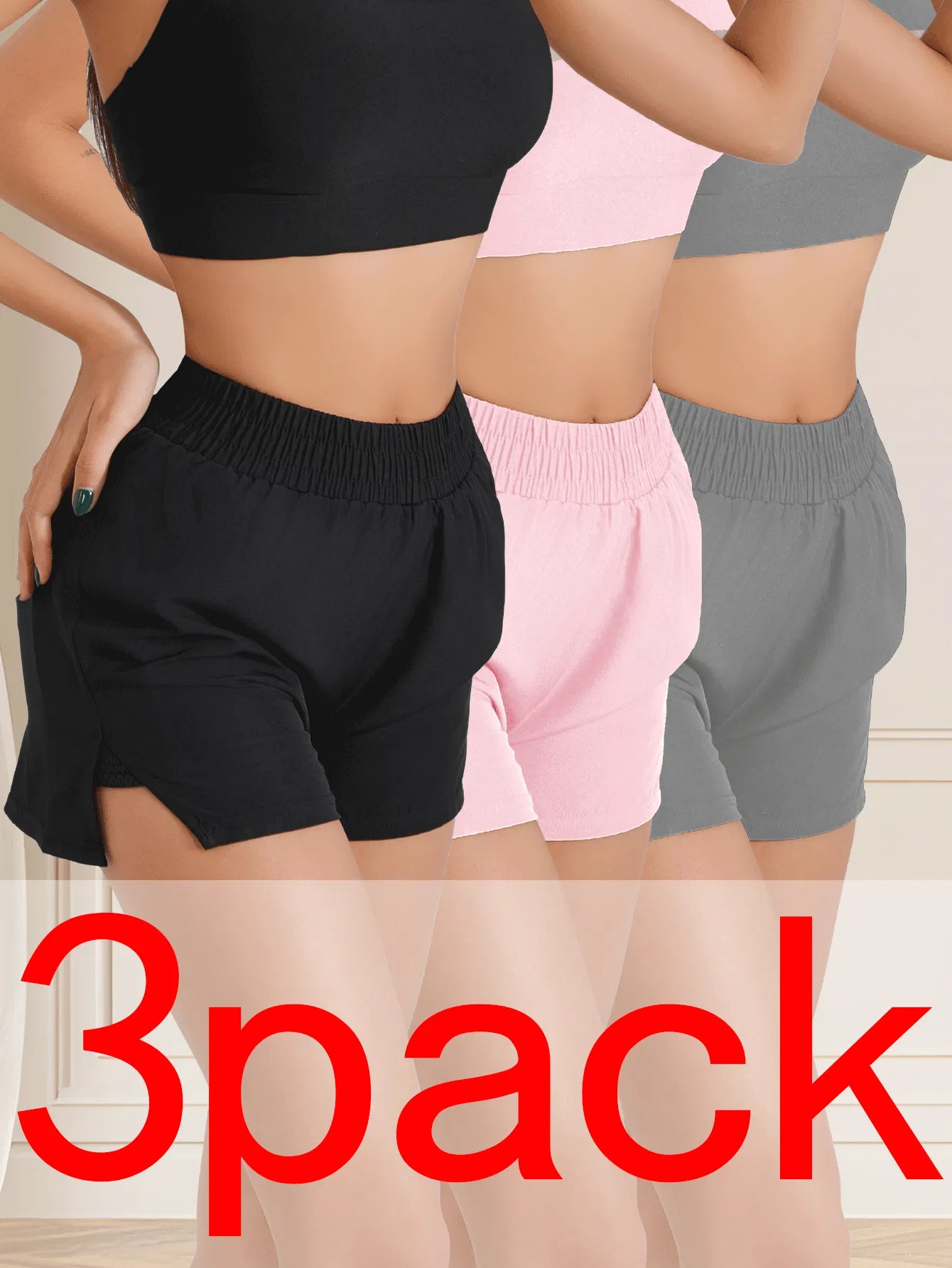 3pcs Cooling Quick-Dry Workout Shorts Breathable, Loose Fit, Perfect For Summer