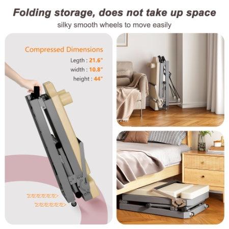 Pilates Reformer Machine For Home Gym Workout, Foldable Pilates Equipment With High Strength Alloy Springs For Beginners, Up To 330lbs