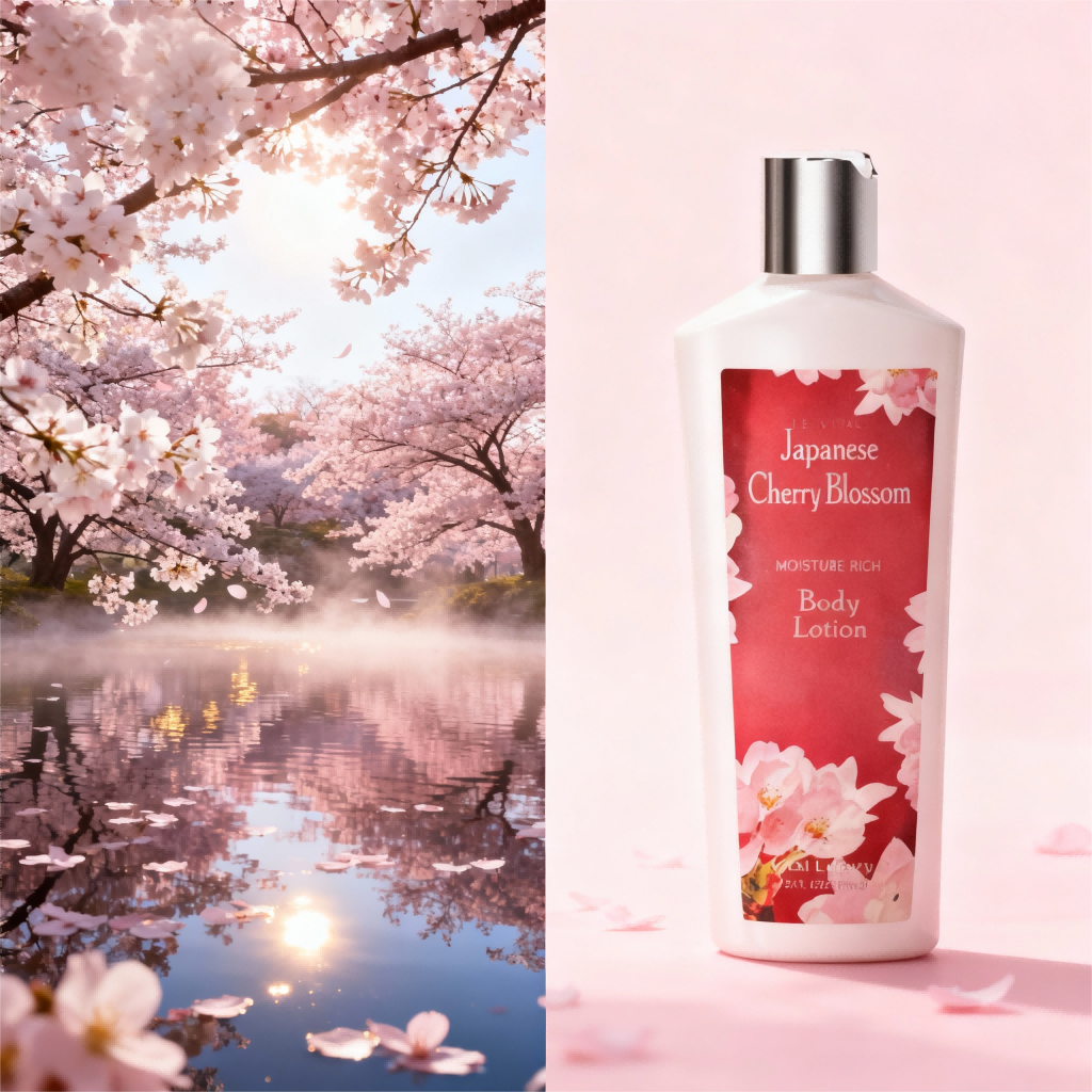 2 Pieces Sets, Body Lotion And Body Mist Set, Japanese Cherry Blossom 8 Oz, 236ml, Best Holiday Gifts.