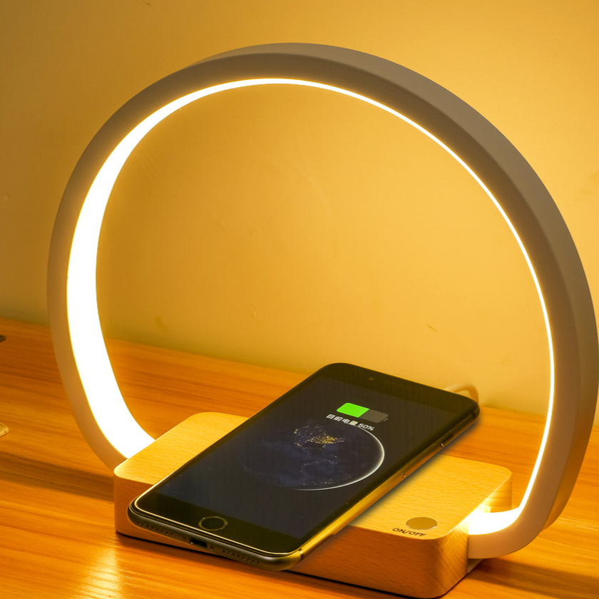 Wireless Charging Table Lamp with Night Light