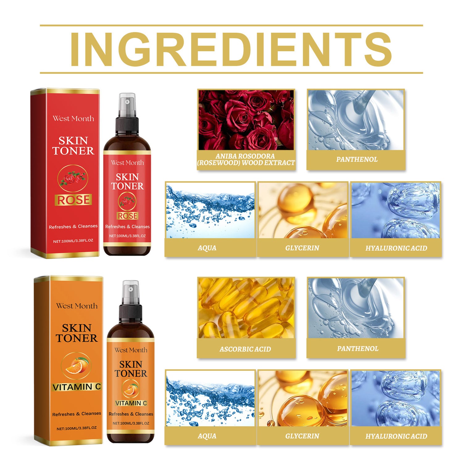 West&amp;Month Toner Spray Hydrates And Moisturizes And Brightens Skin