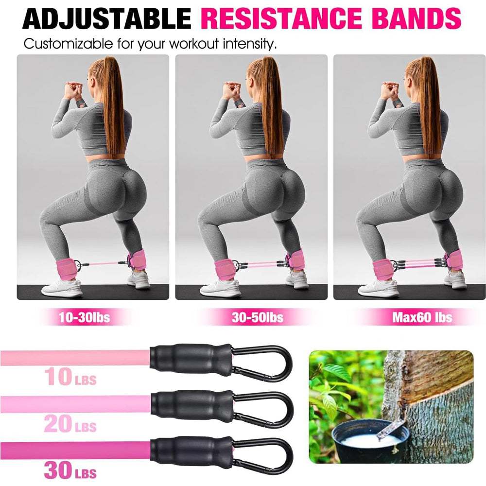 Ankle Resistance Bands With Cuffs For Women &amp; Men,Adjustable Leg Workout Bands For Kickbacks, Booty Lift For Home Gym