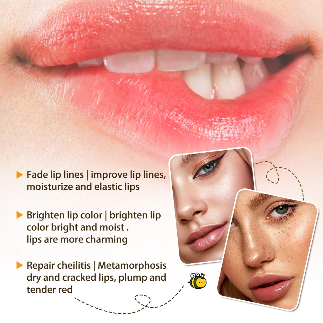EELHOE Honey Lip Oil, Reduces Lip Lines, Prevents Cracking And Peeling, Moisturizing Lip Care Oil.