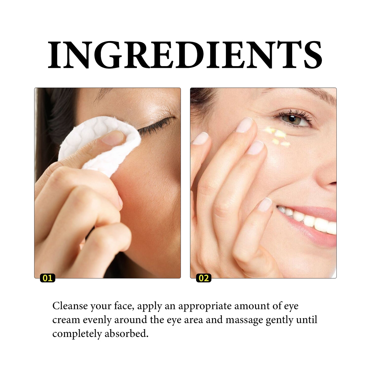 WIYUN Retinol &amp; Collagen Moisturizer Eye Cream, Lightening Dark Circles And Bags Under Eyes Moisturizing Firming Care Multi-Effect Eye Cream