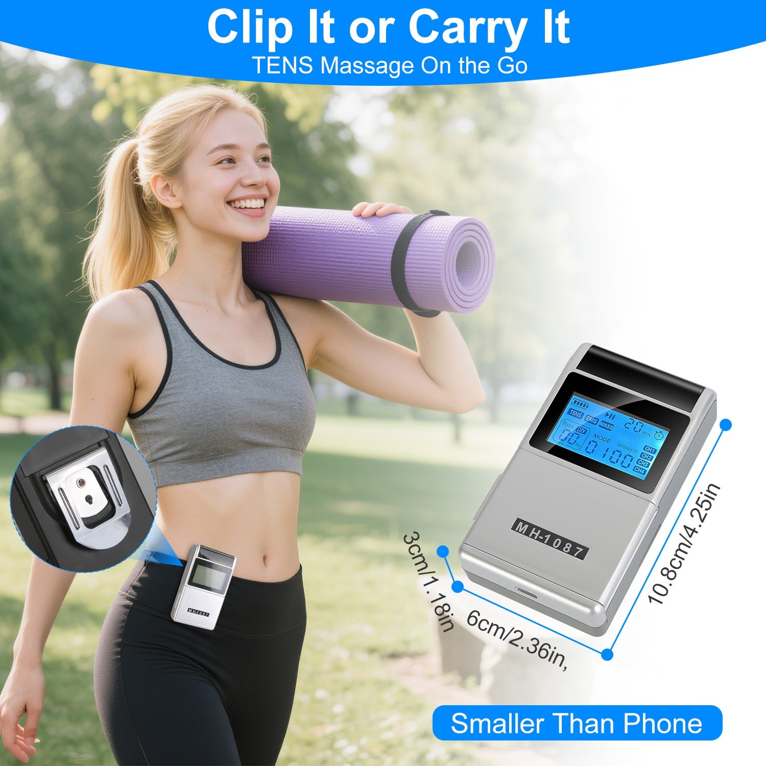 1Pc 4 Channel TENS Unit Muscle Stimulator Rechargeable Digital TENS Muscle Massager With 48 Modes 20 Intensity Levels 8 Pads Timer For Valentines Gift