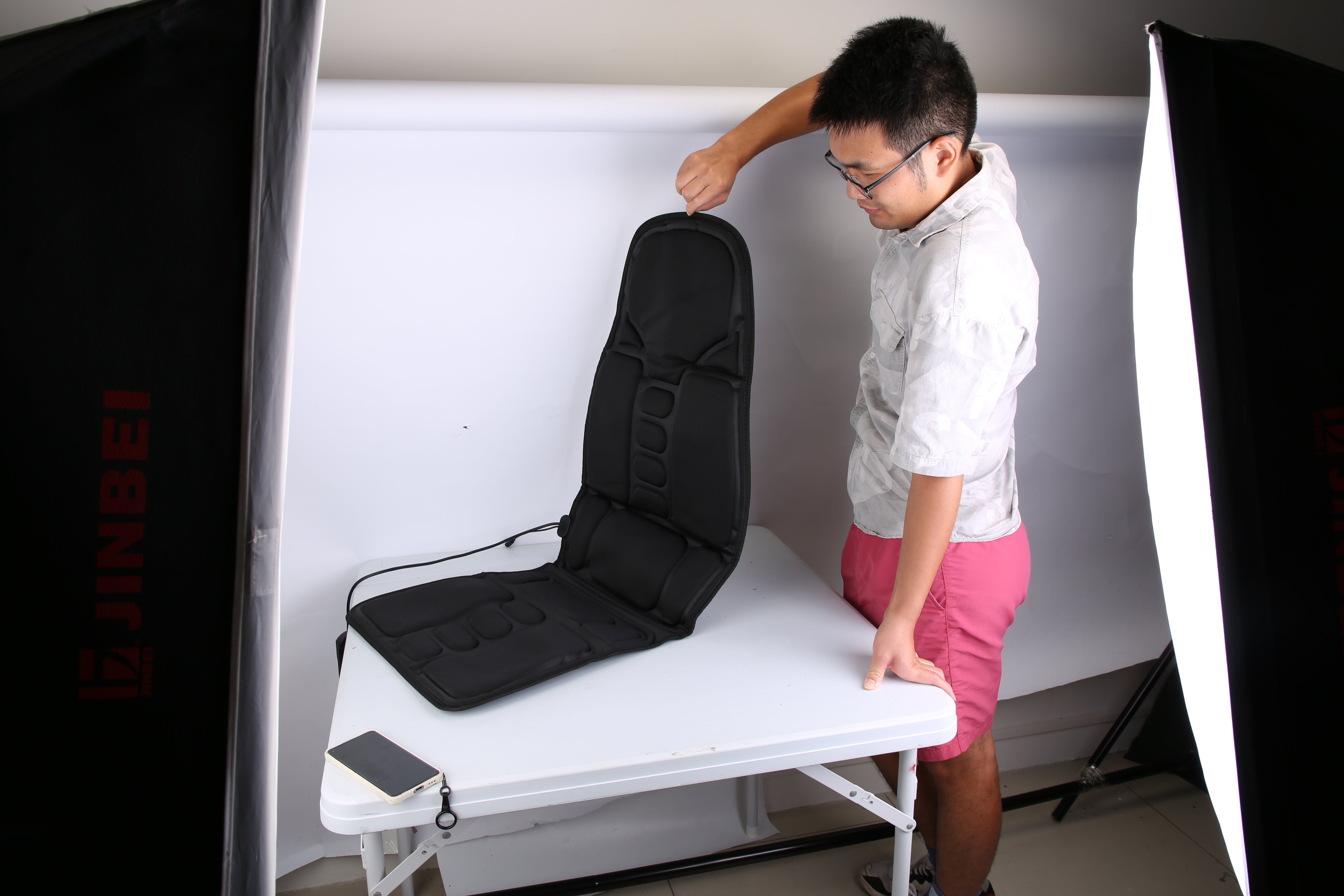 1Pc Back Massager Cushion Electric Massage Car Seat Cushion Chair Pad With Heating Function 8 Vibration Modes 3 Intensity Levels Fedex Shipping