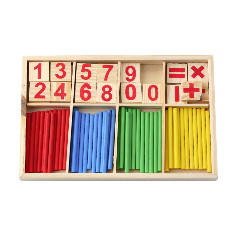 Math Manipulatives Wooden Counting Sticks Intelligence Montessori Math Wooden Color Calculation Education Enlightenment Toy