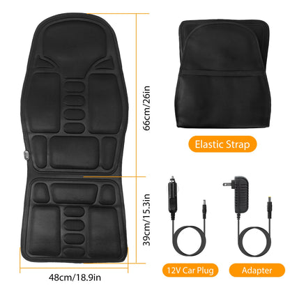 1Pc Back Massager Cushion Electric Massage Car Seat Cushion Chair Pad With Heating Function 8 Vibration Modes 3 Intensity Levels Fedex Shipping