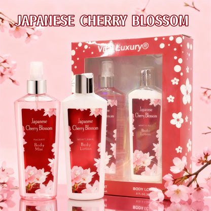 2 Pieces Sets, Body Lotion And Body Mist Set, Japanese Cherry Blossom 8 Oz, 236ml, Best Holiday Gifts.