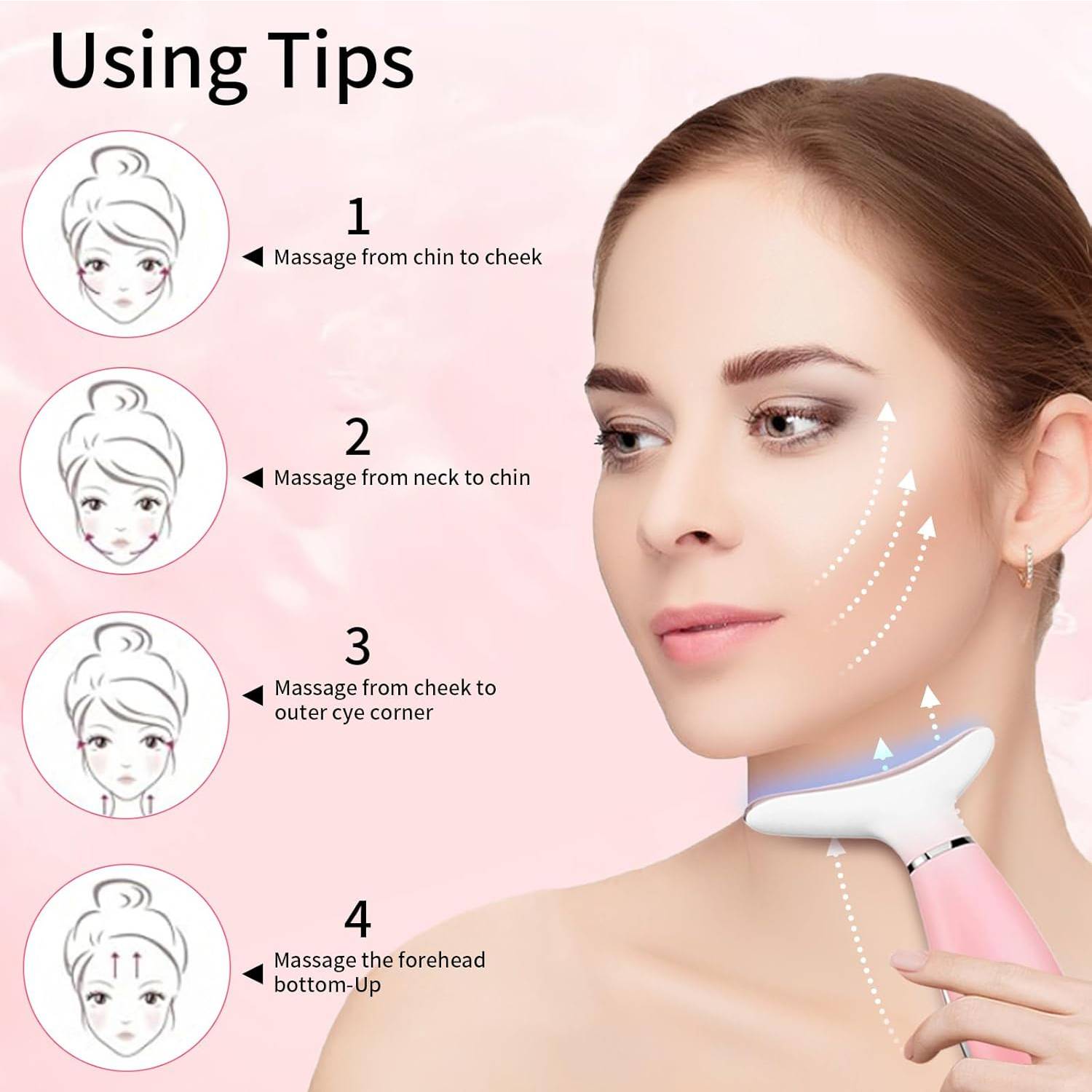 Skin Care Neck Face Massage Tool With Thermals, 3-in-1 Facial Massager