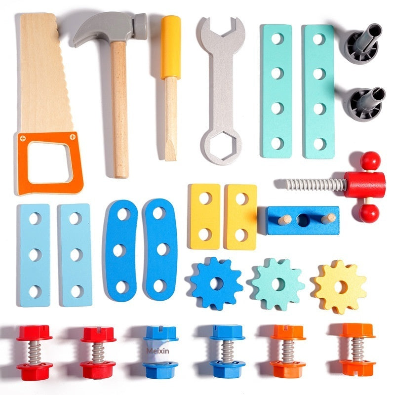 Wooden Montessori Busy Board Nut Toolbox Educational Toy For Kids