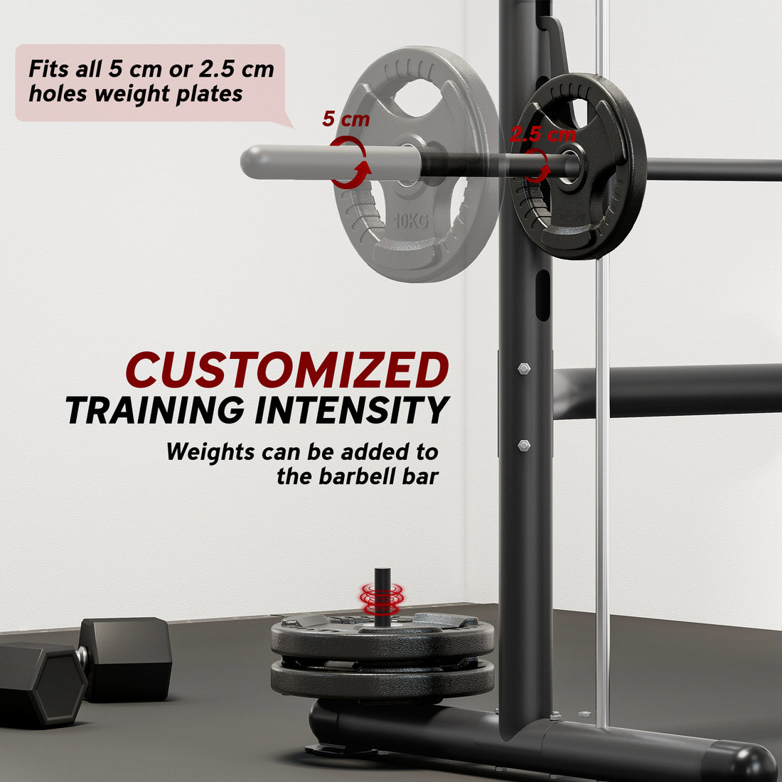 Squat Rack with Pull Up Bar and Barbell Bar Adjustable Bench Press Multi-Function Weight Lifting Half Rack Black