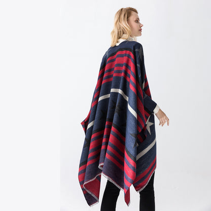 Cashmere Cape Split Shawl Air Conditioning Blanket
