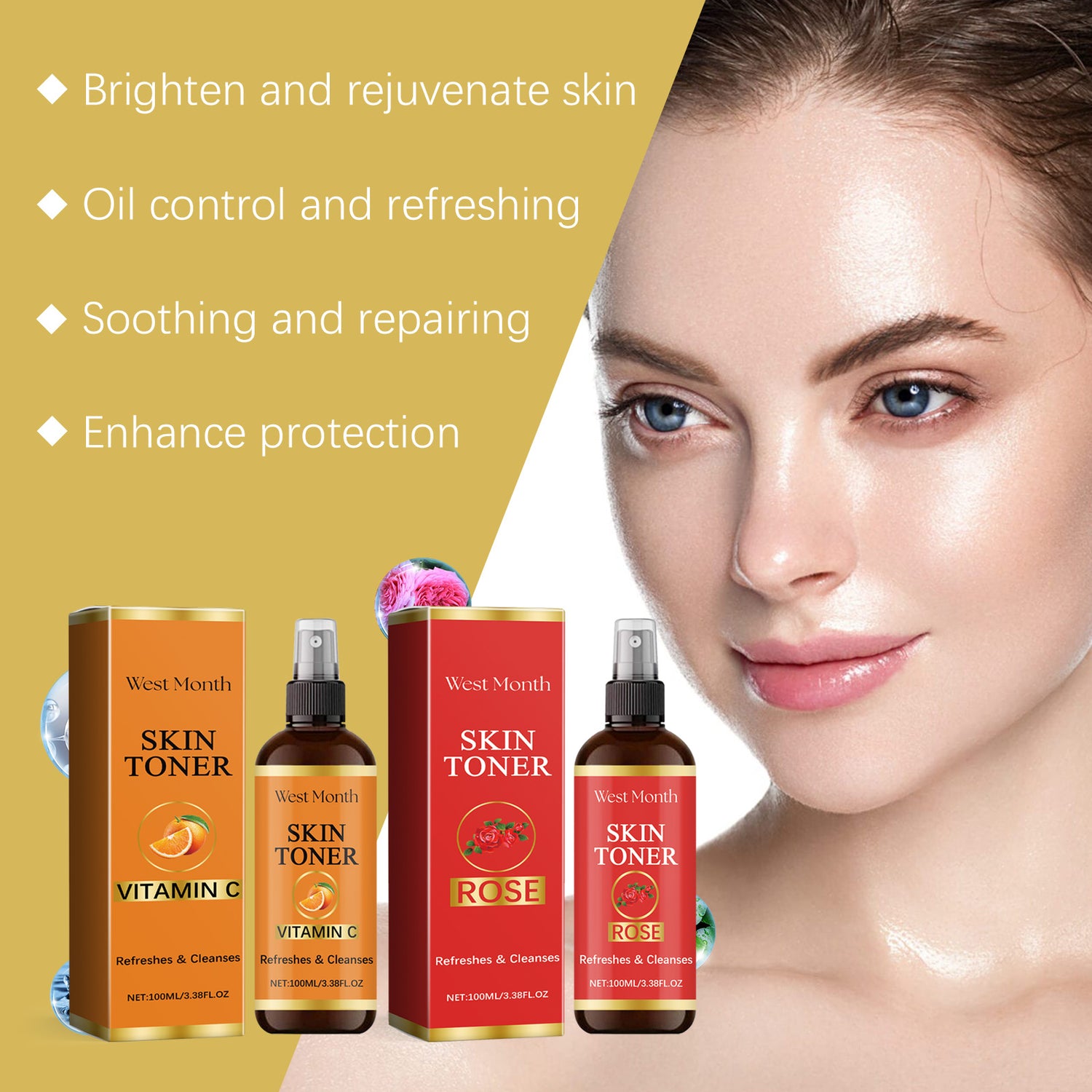 West&amp;Month Toner Spray Hydrates And Moisturizes And Brightens Skin