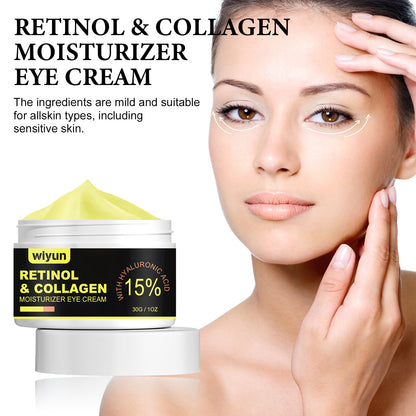 WIYUN Retinol &amp; Collagen Moisturizer Eye Cream, Lightening Dark Circles And Bags Under Eyes Moisturizing Firming Care Multi-Effect Eye Cream