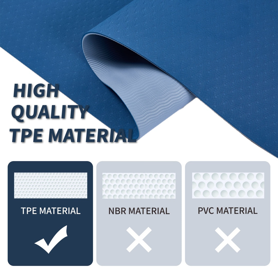 Yoga Mat, Exercise Yoga Mat With Non-Slip Design, Professional TPE Exericise Mat, 72X 24 Multi-Purpose Workout Mat For Women, Pilates Fitness And Floor Exercises