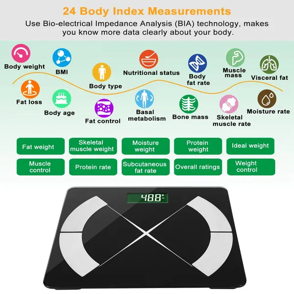 Smart Body Composition Scale Fat Monitor Digital APP Scale BMI Health Analyzer For Valentines Gift Spring Exerciser