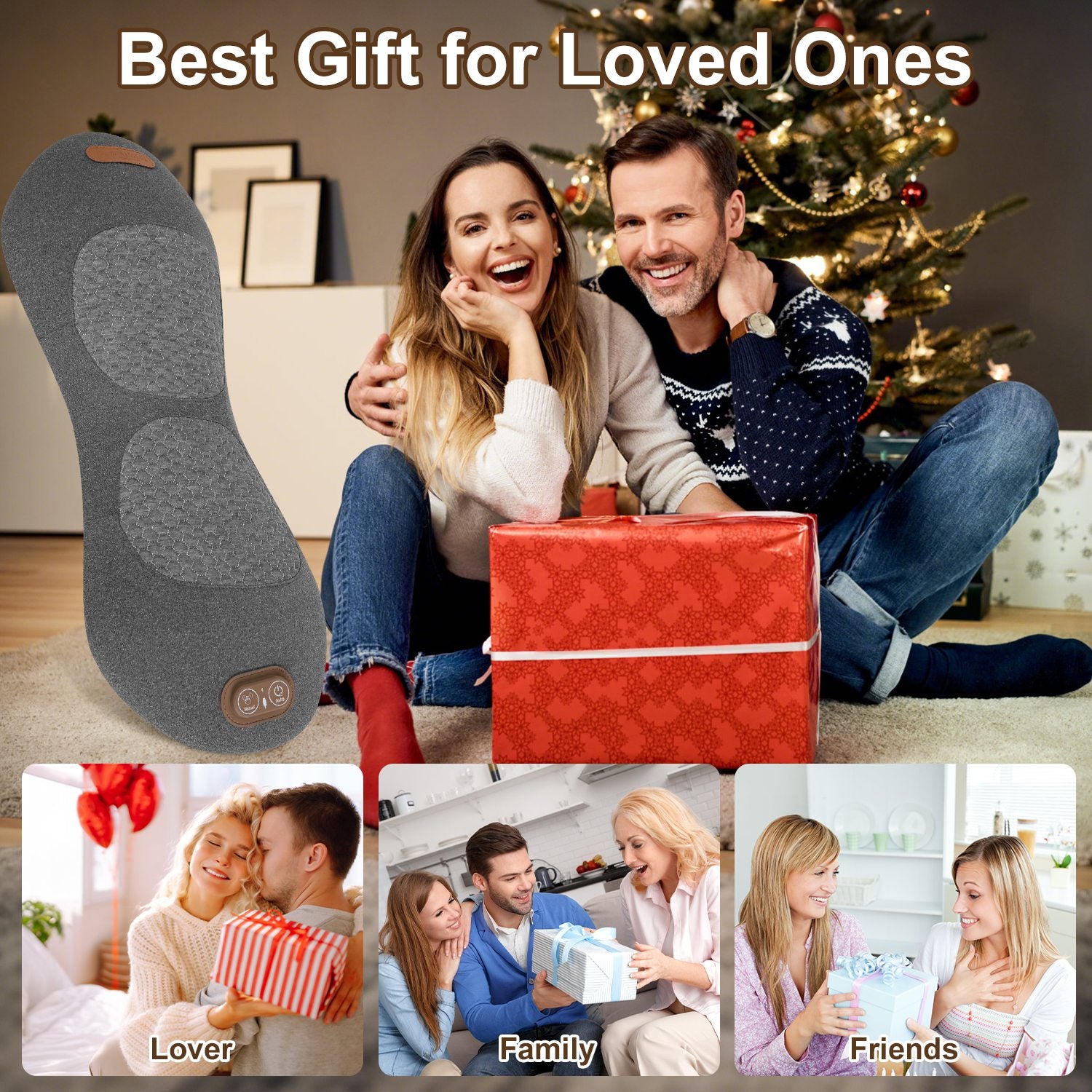 3 In 1 Electric Lumbar Massager Support Pillow Plug-in Memory Foam Lower Back Massager With Heat Vibration Airbag Stretching Adapter For Pain Relief