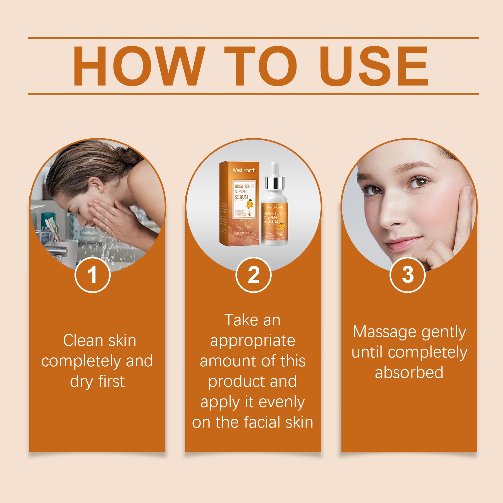 West&amp;Month Vitamin C Brightening Serum Nourishes And Moisturizes Dull And Clear Facial Skin