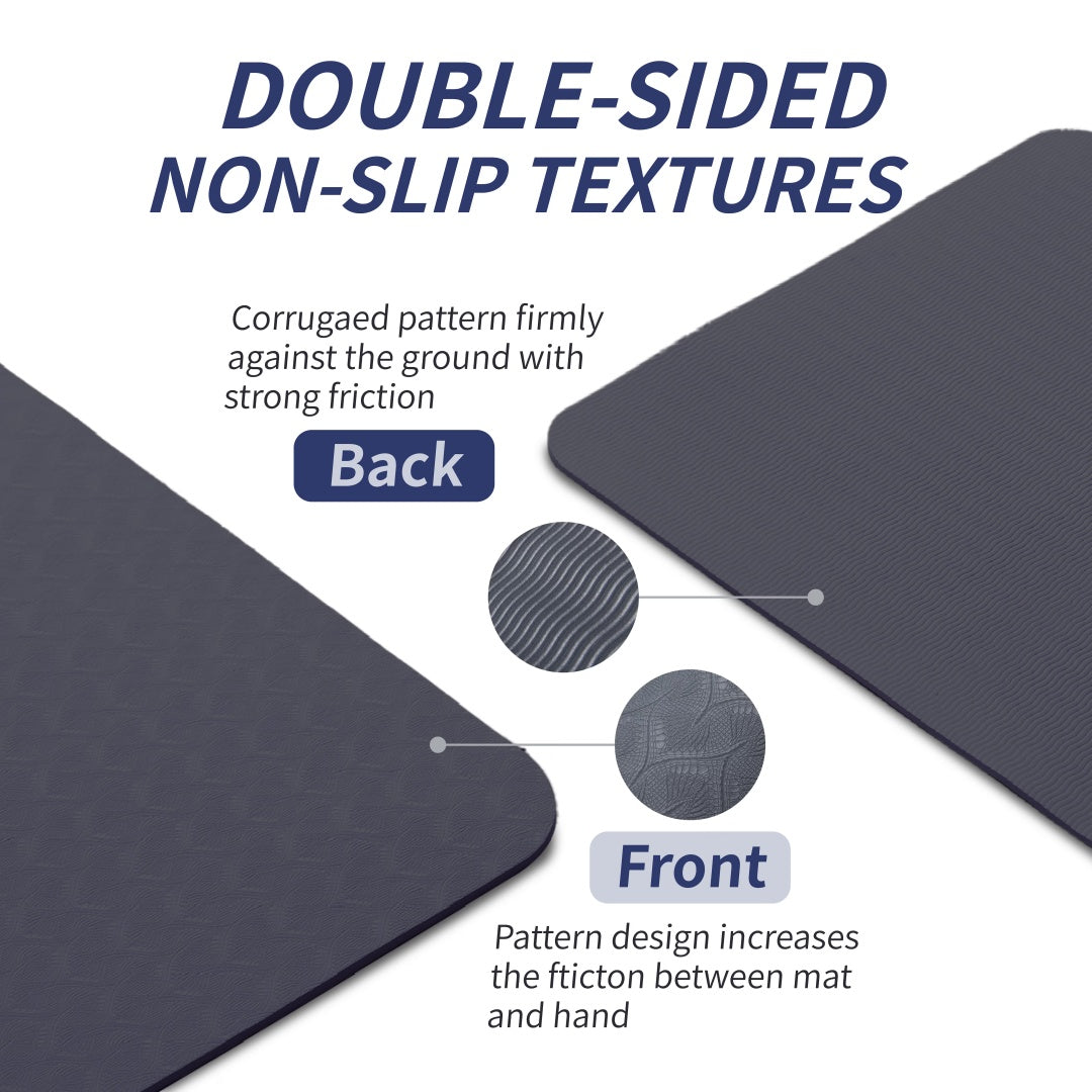 Yoga Mat, Exercise Yoga Mat With Non-Slip Design, Professional TPE Exericise Mat, 72  X 24  Multi-Purpose Workout Mat For Women, Pilates Fitness And Floor Exercises