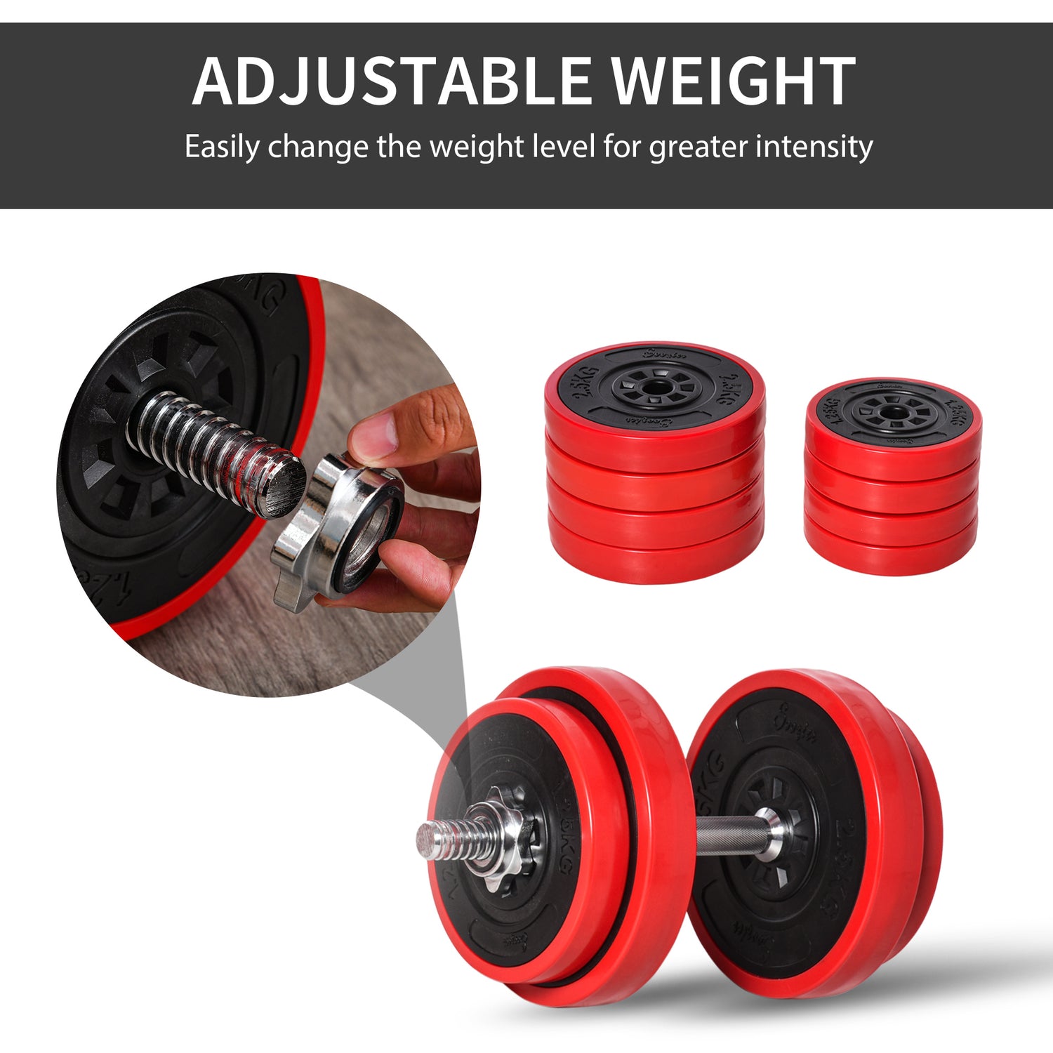 Adjustable Dumbbell Set, 44lbs Convertible to Barbell Weight Set for Home Gym Women and Men Weight Lifting Training
