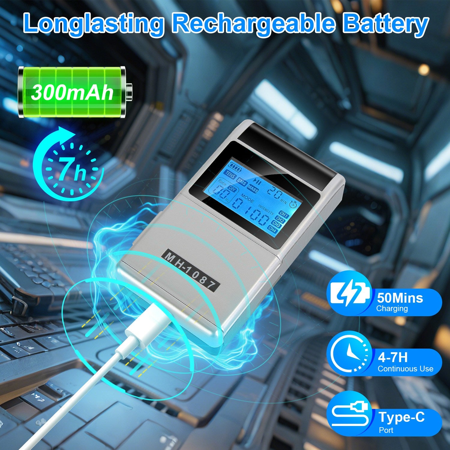 1Pc 4 Channel TENS Unit Muscle Stimulator Rechargeable Digital TENS Muscle Massager With 48 Modes 20 Intensity Levels 8 Pads Timer For Valentines Gift