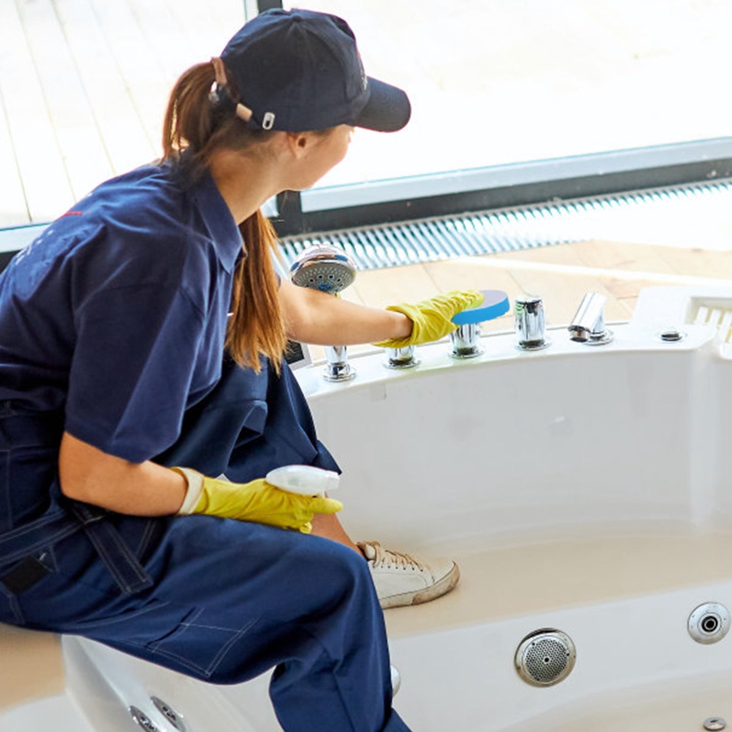 Cordless Electric Spin Scrubber – Powerful Bathroom &amp; Tile Cleaning Brush with 8 Heads