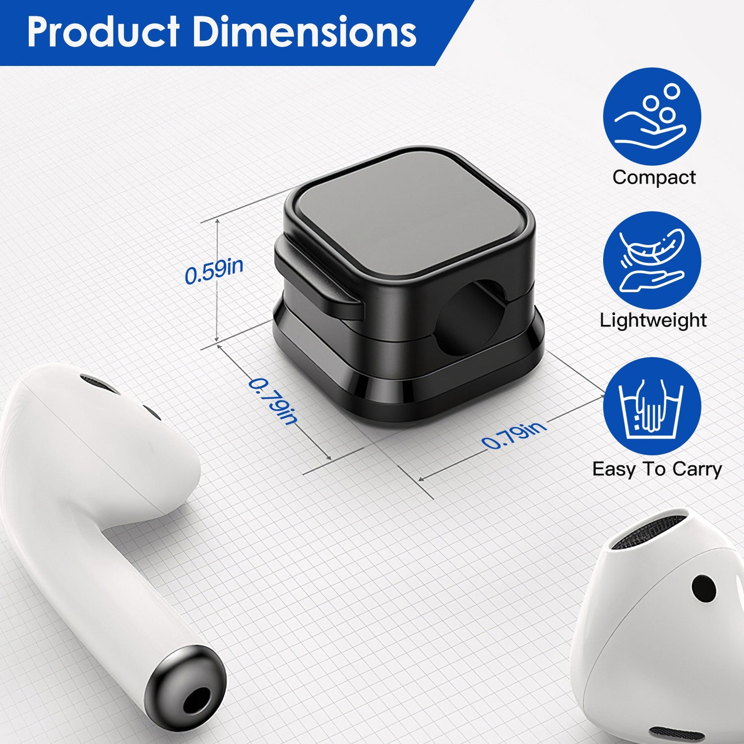 6 Pack Magnetic Cable Clips Magnetic Cord Organizer Adhesive Wire Holder for Home Office Car Desk Nightstand Wall