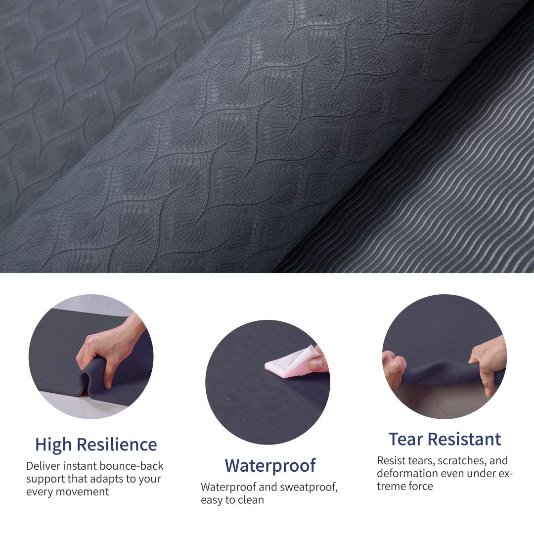 Yoga Mat, Exercise Yoga Mat With Non-Slip Design, Professional TPE Exericise Mat, 72  X 24  Multi-Purpose Workout Mat For Women, Pilates Fitness And Floor Exercises