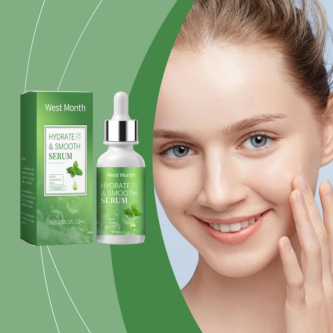 West&amp;Month  Hydrating Serum With Hyaluronic Acid, Facial Skin Hydrating, Brightening And Firming Serum