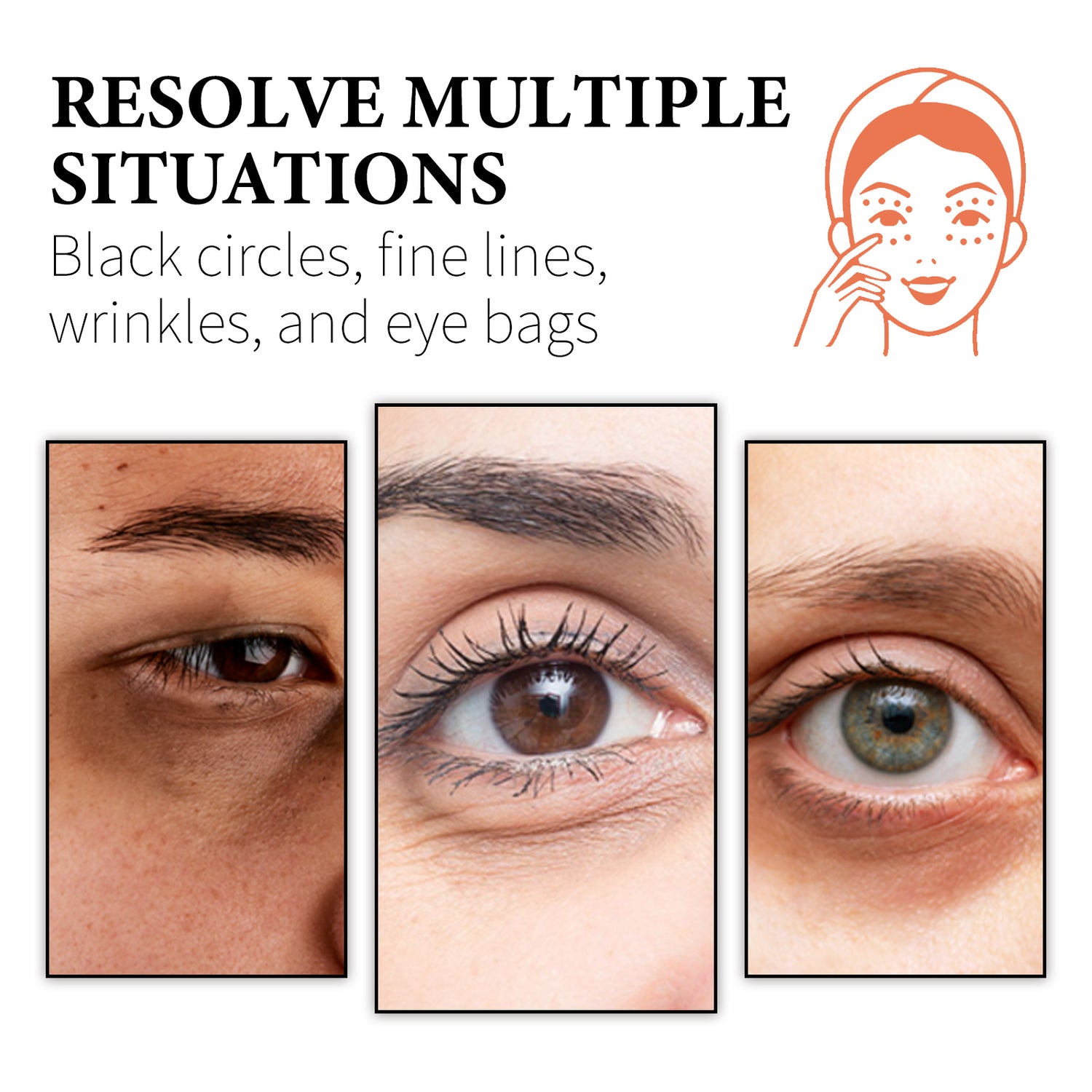 WIYUN Retinol &amp; Collagen Moisturizer Eye Cream, Lightening Dark Circles And Bags Under Eyes Moisturizing Firming Care Multi-Effect Eye Cream